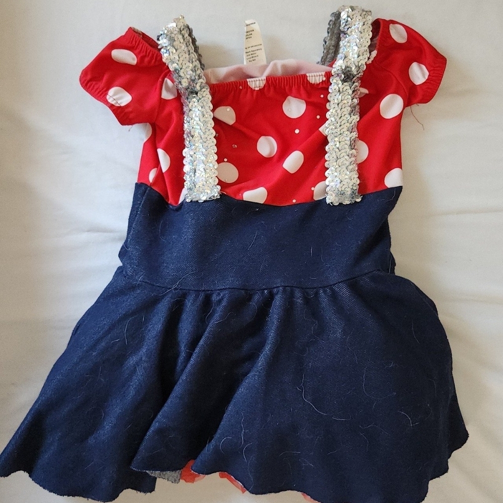 A wish girls size small red Polka-dot minnie dance outfit #L001